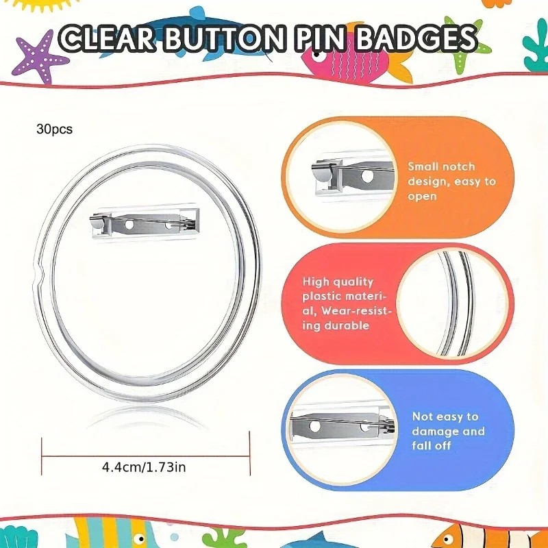 Button Badge Blank - 30 stuks acryl blanco badge pin