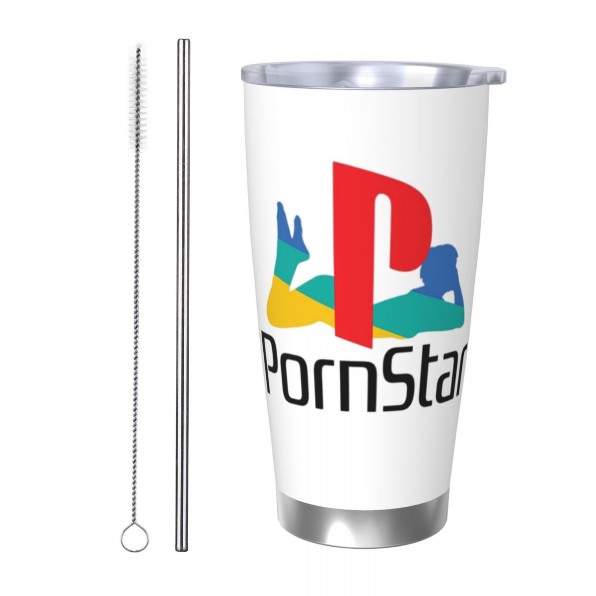 Tumbler 20Oz White - Ps Pron Star witte roestvrijstalen beker