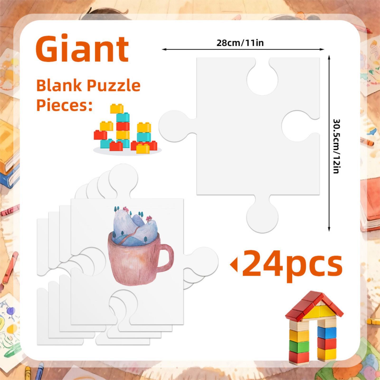 Puzzle Blank White - 24x Witte Kartonnen Lege Puzzels 30,5cmx28cm