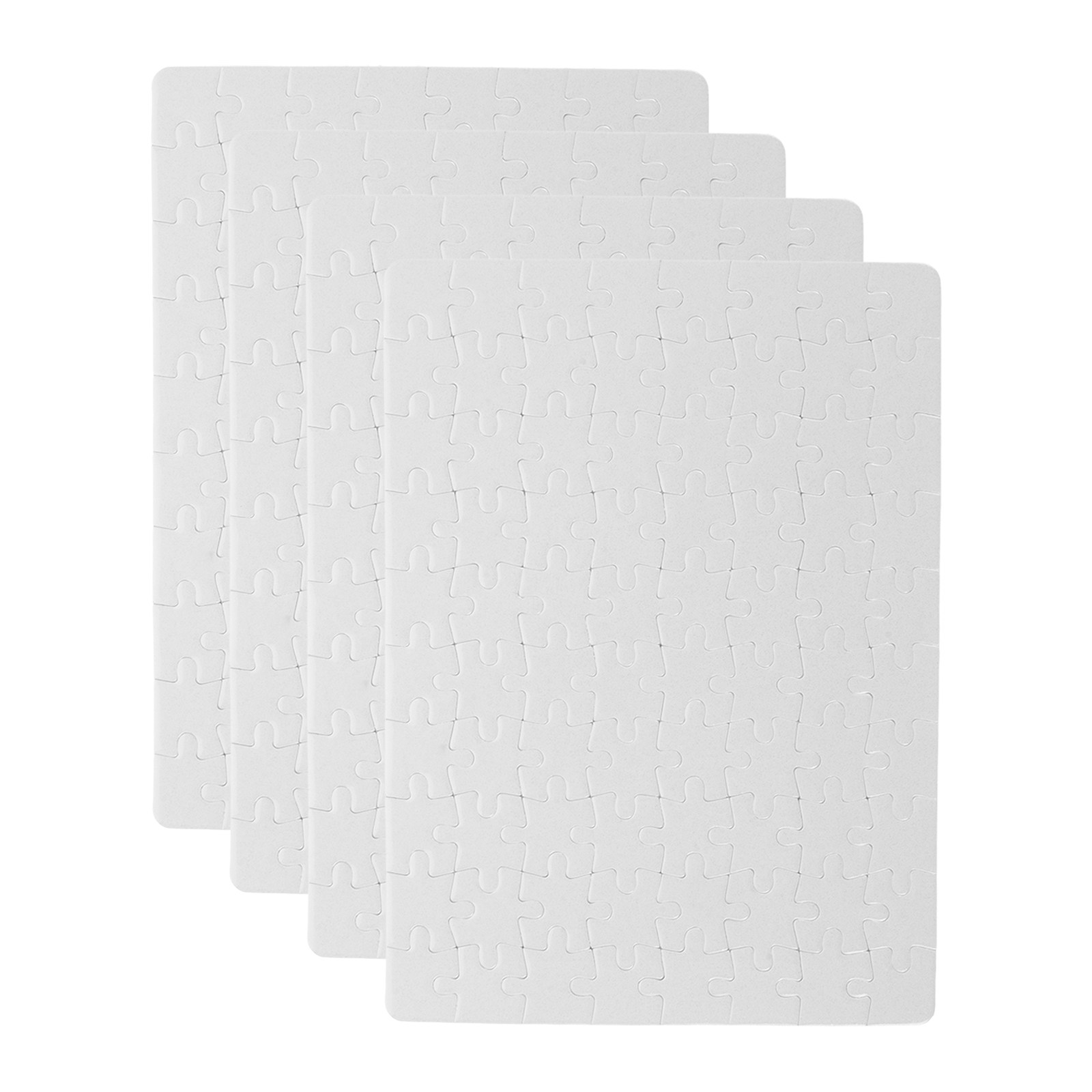 Puzzle Blank White - 4 vellen blanco puzzelstukjes, witte puzzelblanks,