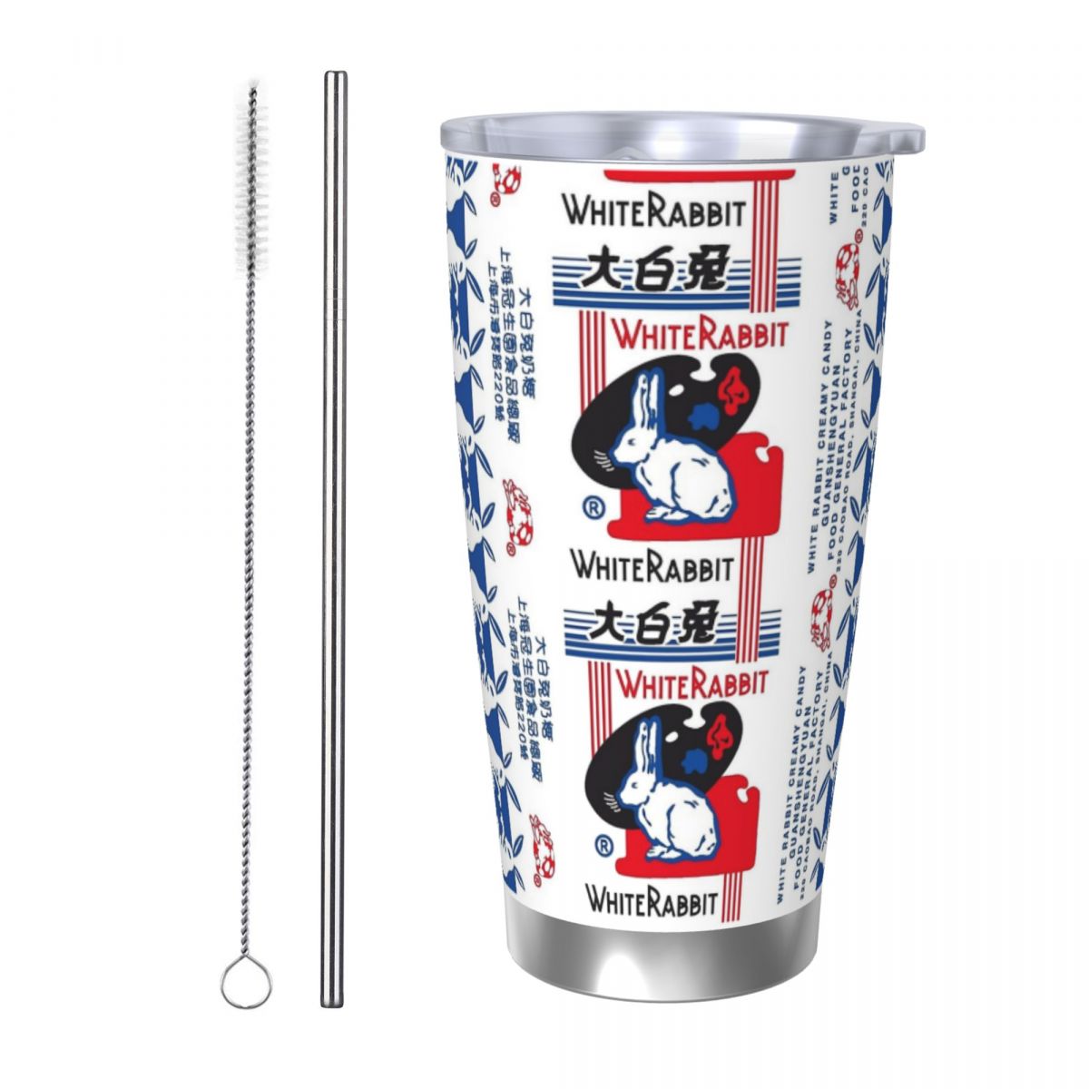 Tumbler 20Oz White - White Rabbit Candy roestvrijstalen beker vacuüm
