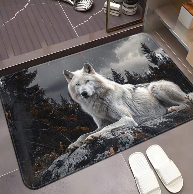Puzzle Blank White - Cool White Wolf Deurmat Wildlife Animal