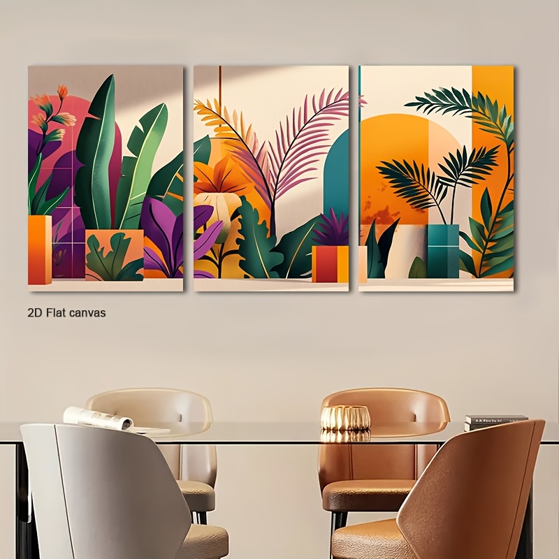 Canvas Wrap Ready - Frameloos canvas 3-delig ingelijst tropisch palmboom