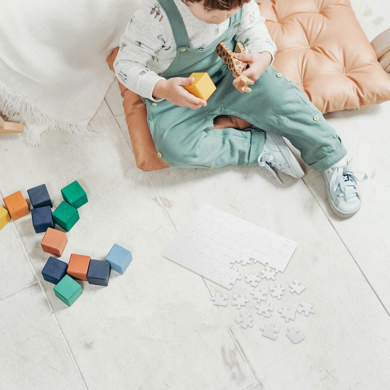 4 vellen blanco puzzelstukjes, - Puzzle Blank White recensie en prijs