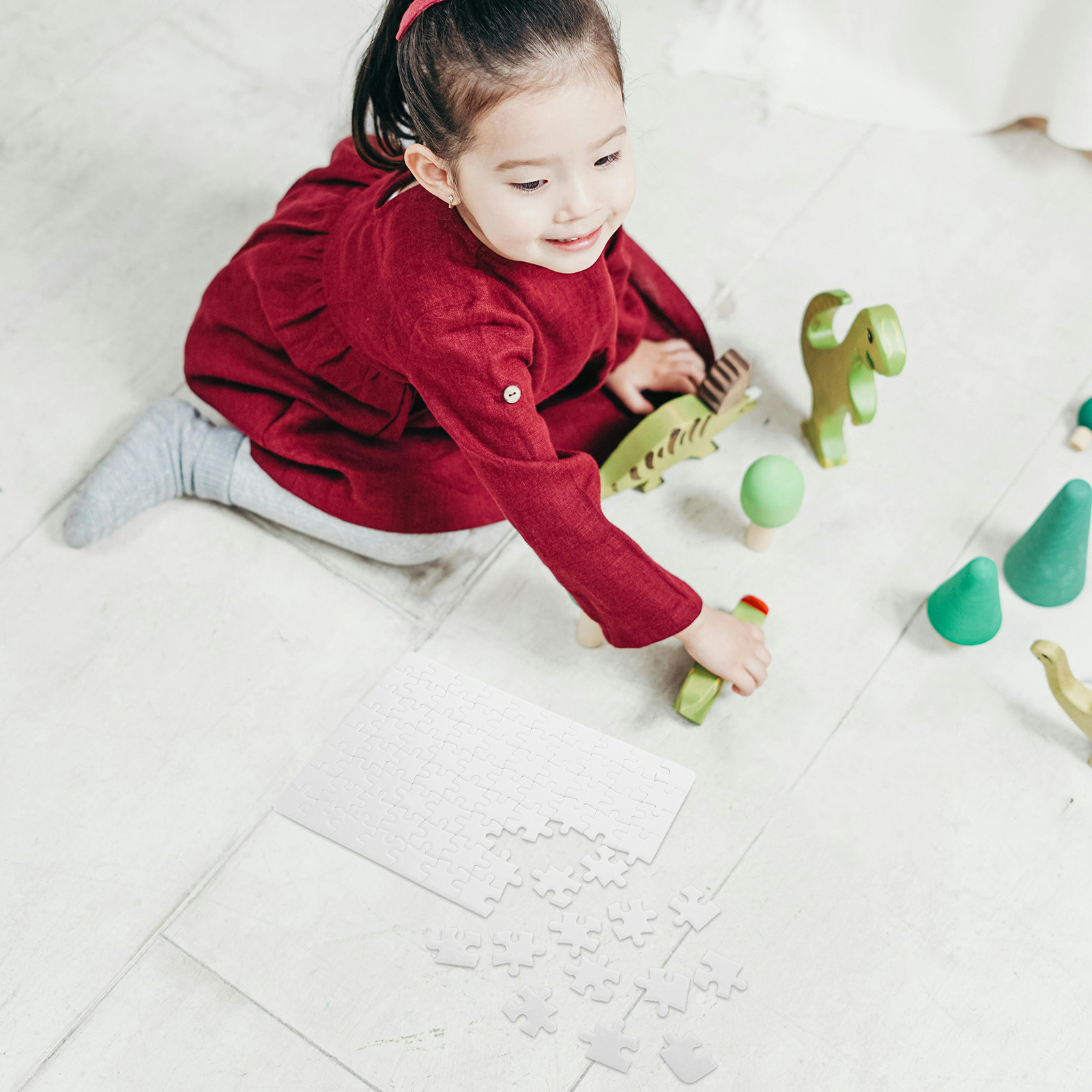 4 vellen blanco puzzelstukjes, - Puzzle Blank White recensie en prijs