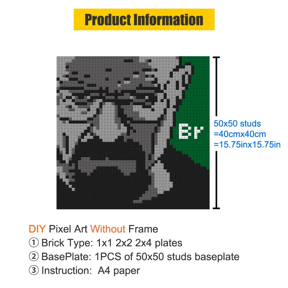 Retro Pixel Art Bouwstenen Moz - Puzzle Blank White recensie en prijs