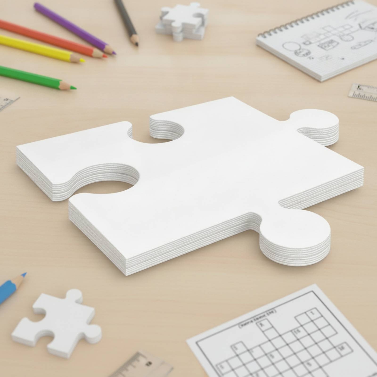 24 stuks blanco kartonnen puzz - Puzzle Blank White recensie en prijs